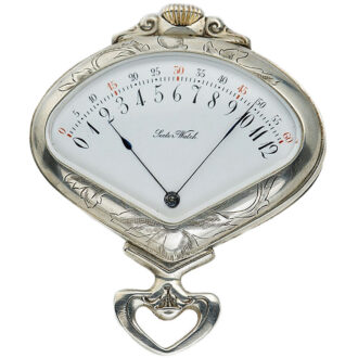Swiss silver fan shaped Art Nouveau pocket watch Circa 1905