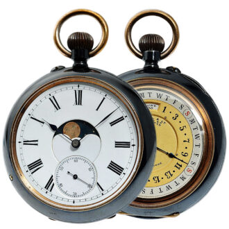 Swiss double-sided decorative calendar watch Circa 1898