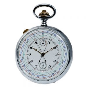 Swiss pocket watch with split-seconds chronograph Circa 1928