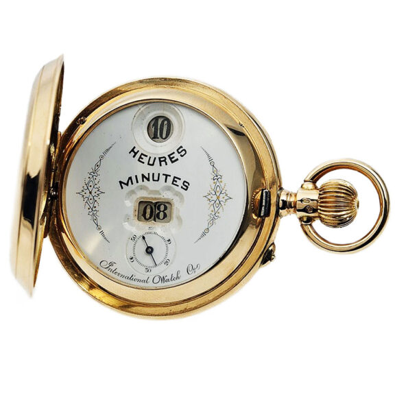 Swiss rose gold pocket watch with time digital indication Circa 1890