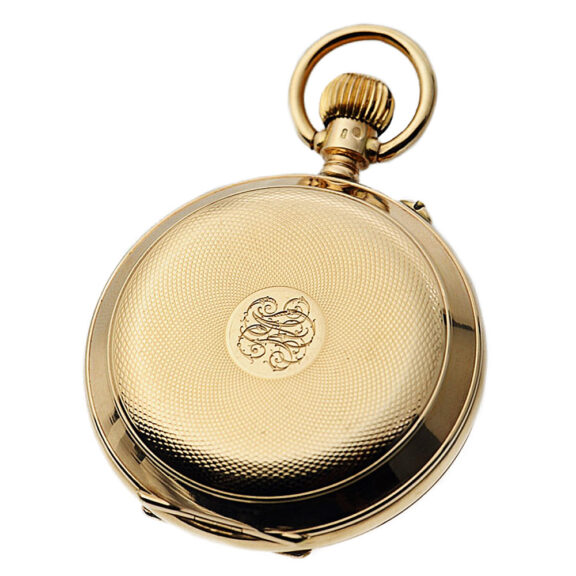Swiss rose gold pocket watch with time digital indication Circa 1890 Swiss rose gold pocket watch with time digital indication Circa 1890