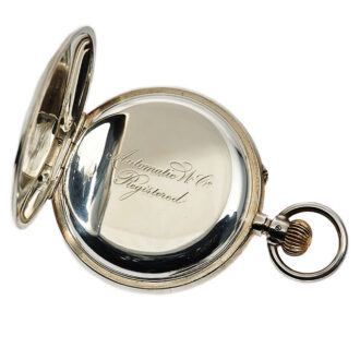 Swiss silver watch with digital time indication Circa 1890