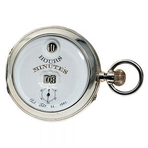 Swiss silver watch with digital time indication Circa 1890