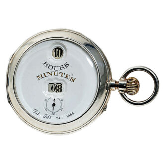 Swiss silver watch with digital time indication Circa 1890