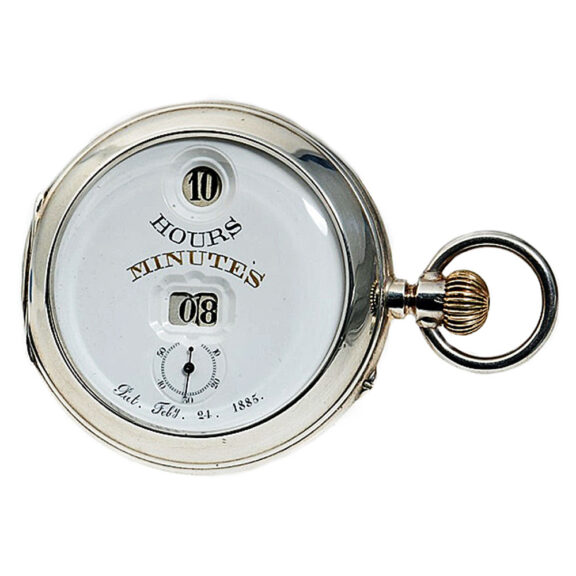 Swiss silver watch with digital time indication Circa 1890