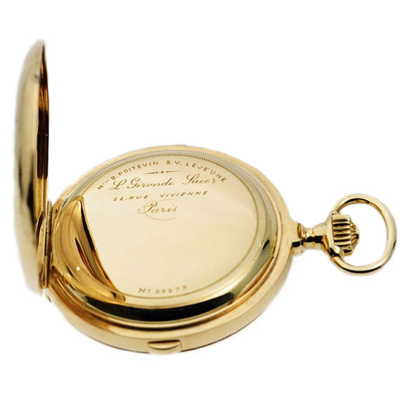 French gold minute repeating watch with chronograph Circa 1890 French gold minute repeating watch with chronograph Circa 1890