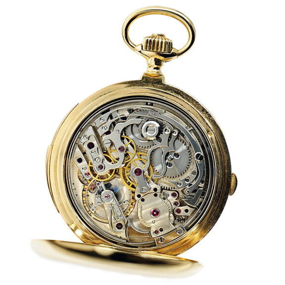 French gold minute repeating watch with chronograph Circa 1890 French gold minute repeating watch with chronograph Circa 1890