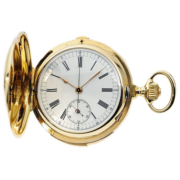 French gold minute repeating watch with chronograph Circa 1890