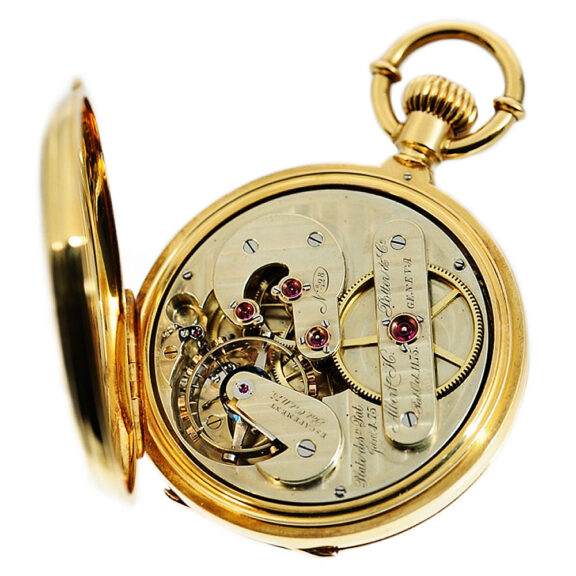 Swiss gold hunting cased detent chronometer Circa 1875 Swiss gold hunting cased detent chronometer Circa 1875