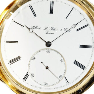 Swiss gold hunting cased detent chronometer Circa 1875