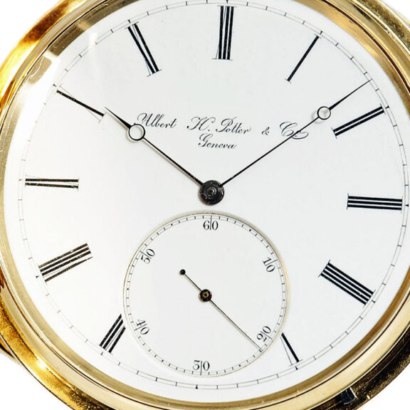 Swiss gold hunting cased detent chronometer Circa 1875 Swiss gold hunting cased detent chronometer Circa 1875