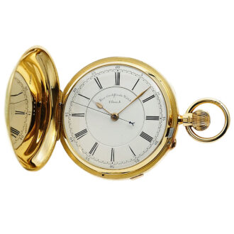 English gold hunting cased carousel deck watch Circa 1901