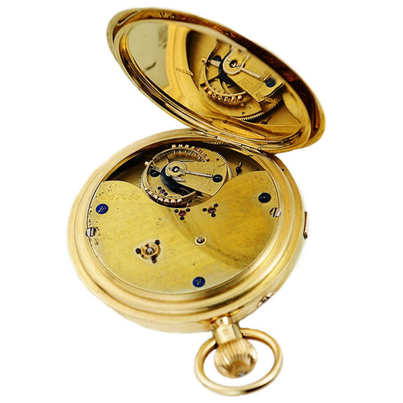 English gold hunting cased carousel deck watch Circa 1901 English gold hunting cased carousel deck watch Circa 1901