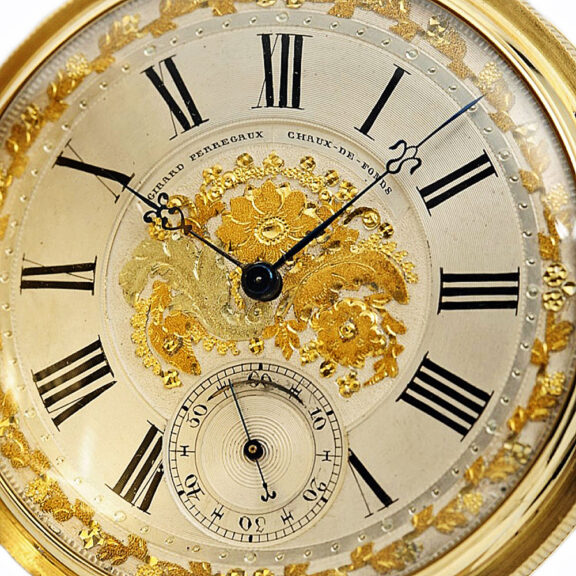 Swiss gold decorative precision pocket watch Circa 1871 Swiss gold decorative precision pocket watch Circa 1871