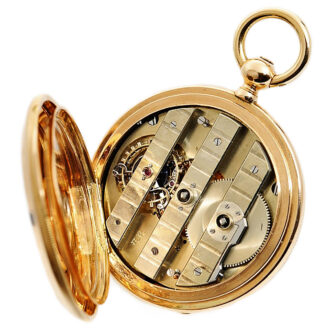 Swiss gold pocket watch with one-minute tourbillon Circa 1862