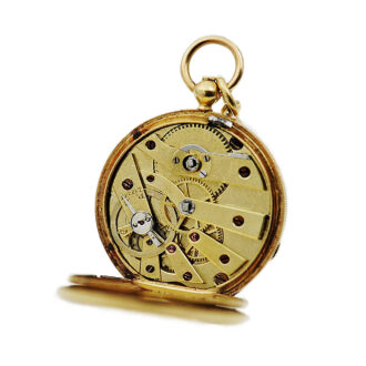 Swiss miniature watch with original tortoiseshell box Circa 1830