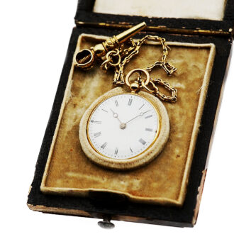Swiss miniature watch with original tortoiseshell box Circa 1830