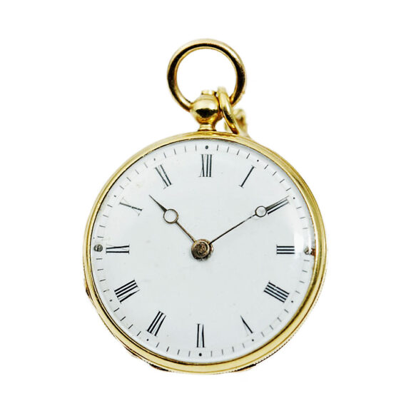 Swiss miniature watch with original tortoiseshell box Circa 1830 Swiss miniature watch with original tortoiseshell box Circa 1830