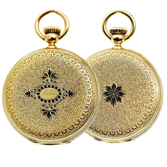 Swiss pocket watch with a rare two-coloured enamel dial Circa 1867 Swiss pocket watch with a rare two-coloured enamel dial Circa 1867