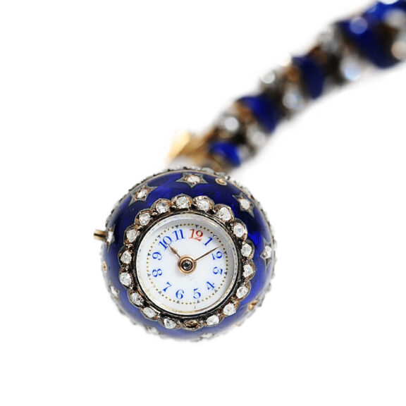 Swiss miniature fob watch in the shape of a ball Circa 1900