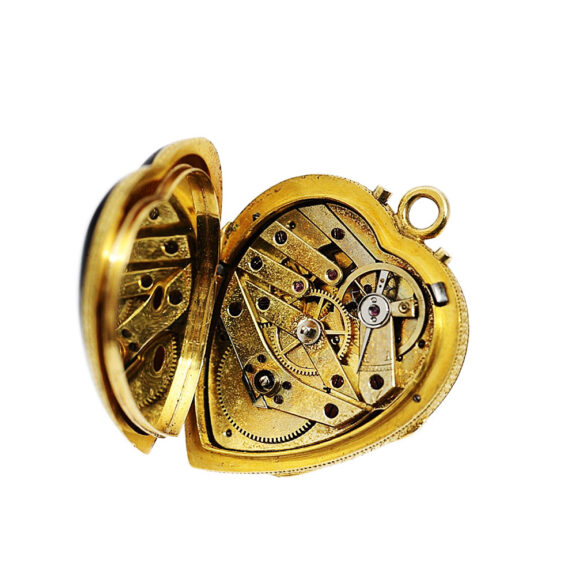 Swiss miniature watch in the shape of a heart Circa 1860 Swiss miniature watch in the shape of a heart Circa 1860