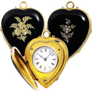Swiss miniature watch in the shape of a heart Circa 1860