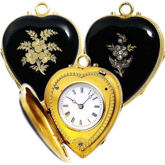 Swiss miniature watch in the shape of a heart Circa 1860