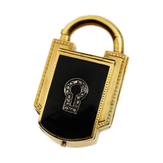 French diamond-set fob watch in the shape of a padlock Circa 1880