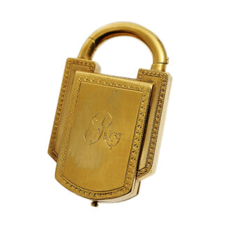 French diamond-set fob watch in the shape of a padlock Circa 1880