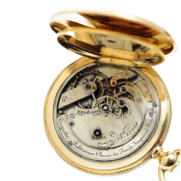 Swiss watch with an unusual movement construction Circa 1858 Swiss watch with an unusual movement construction Circa 1858