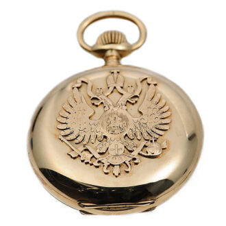 Swiss 14K gold hunting cased commemorative watch Circa 1899