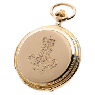 Swiss 14k gold minute repeating pocket watch Circa 1917
