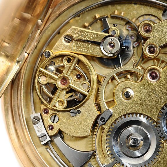Swiss minute repeating hunting cased pocket watch Circa 1900 Swiss minute repeating hunting cased pocket watch Circa 1900