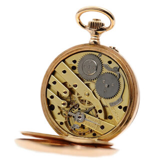 Swiss pink gold pocket fob watch with watch chain Circa 1905