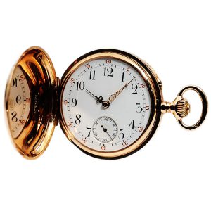 Swiss pink gold pocket fob watch with watch chain Circa 1905