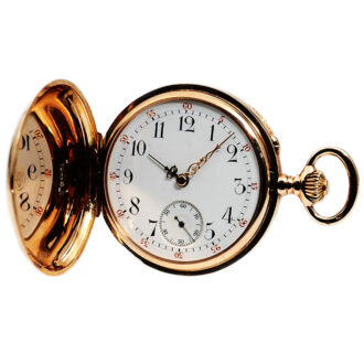 Swiss pink gold pocket fob watch with watch chain Circa 1905