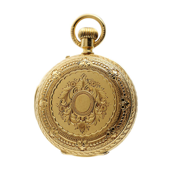 Swiss half hunting cased quarter repeating pocket watch Circa 1880 Swiss half hunting cased quarter repeating pocket watch Circa 1880
