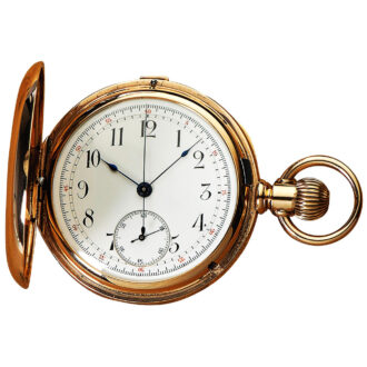 Fine Swiss 14 carat gold chronograph pocket watch Circa 1890