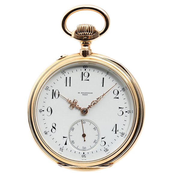 Swiss rose gold open faced pocket watch Circa 1890