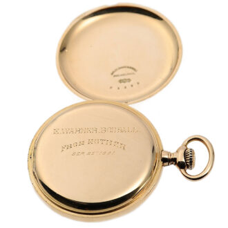 Swiss 18k gold open faced pocket watch Circa 1890