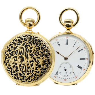 French decorative quarter repeating pendant watch Circa 1900
