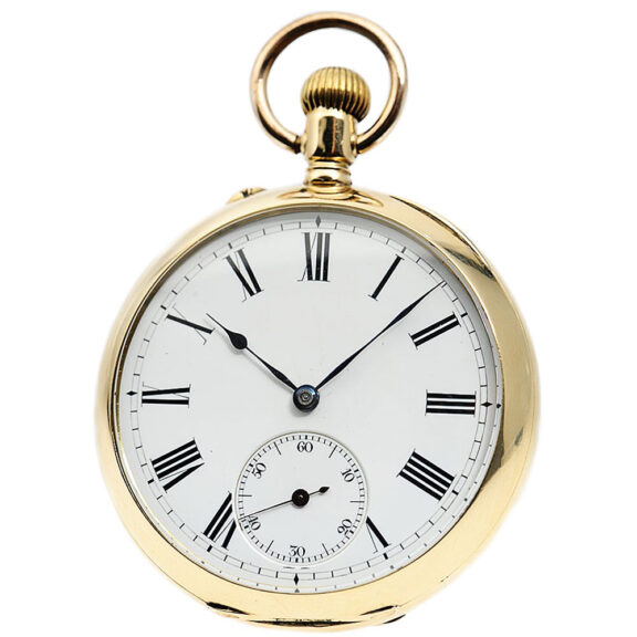 Rare German 18k gold open faced pocket watch Circa 1870.