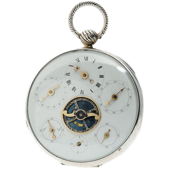Rare silver English Seconde Foudroyante pocket watch Circa 1777