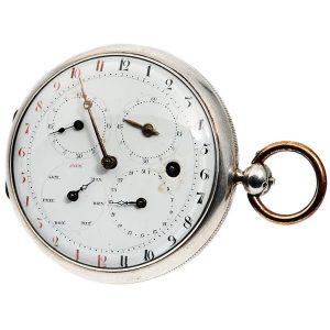 German pocket watch with regulator dial and calendar Circa 1795