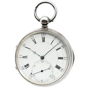Rare English sterling silver open faced deck watch Circa 1837