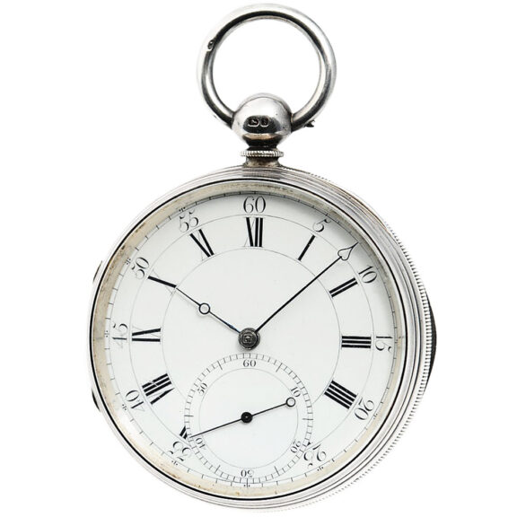 Rare English sterling silver open faced deck watch Circa 1837