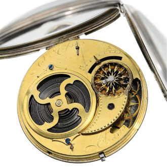 French pocket watch with date and oversized barrel Circa 1790