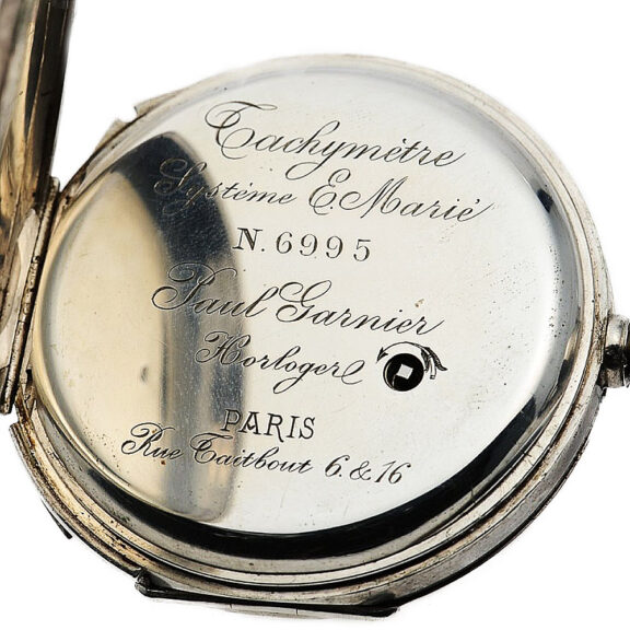 French silver decimal pocket tachometer watch Circa 1860 French silver decimal pocket tachometer watch Circa 1860