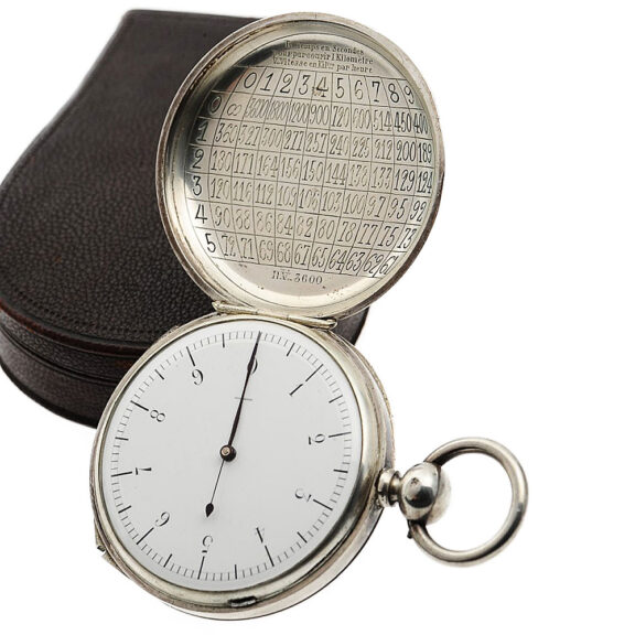 French silver decimal pocket tachometer watch Circa 1860 French silver decimal pocket tachometer watch Circa 1860
