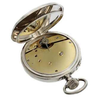 Swiss silver pocket watch with eight day movement Circa 1880